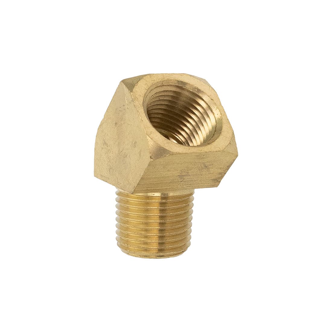 PWP Brass Fitting - 45 Elbow 1/2 Male NPT x 1/2 Female NPT