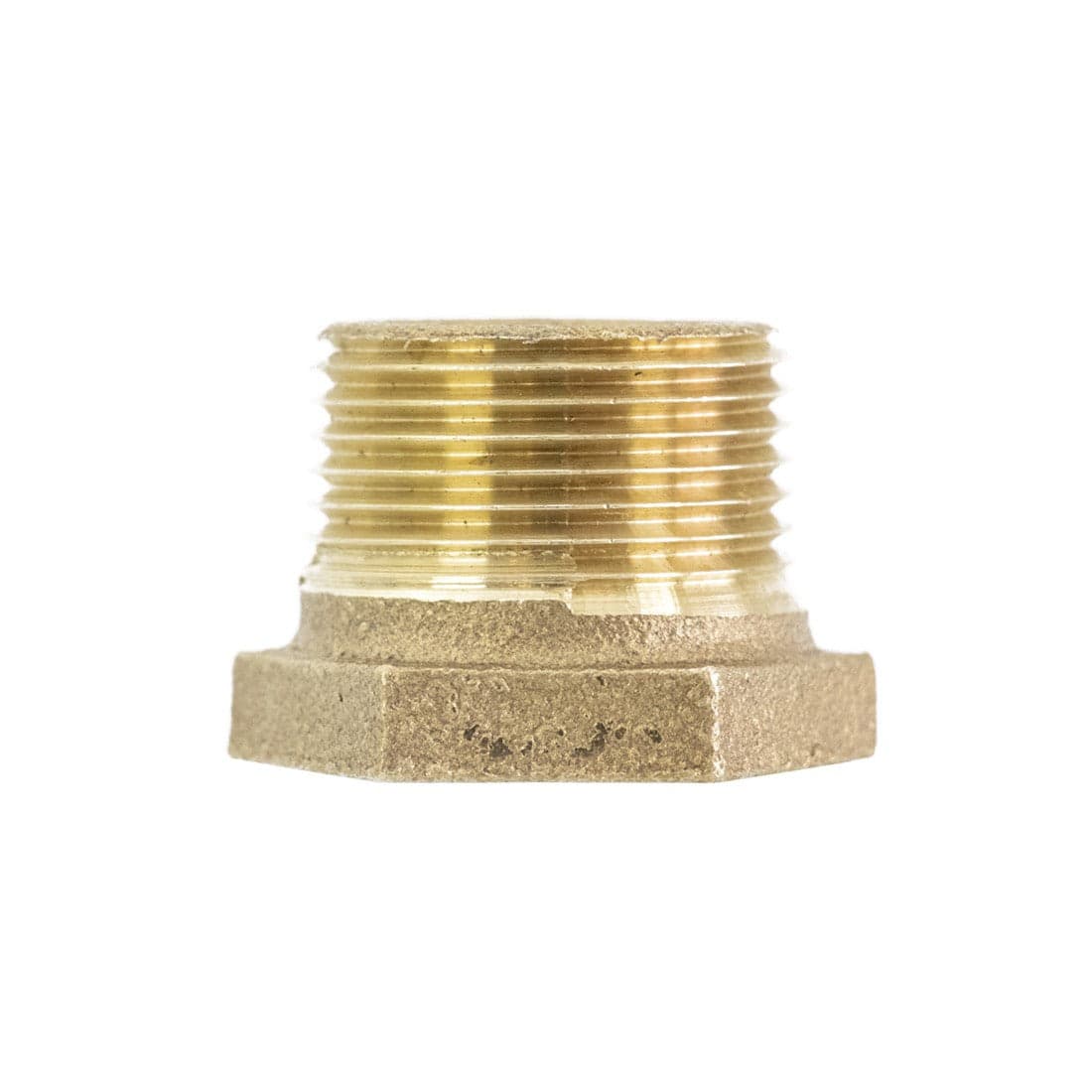 PWP Brass Fitting - Hex Bushing 1/2 Female NPT x 3/4 Male NPT